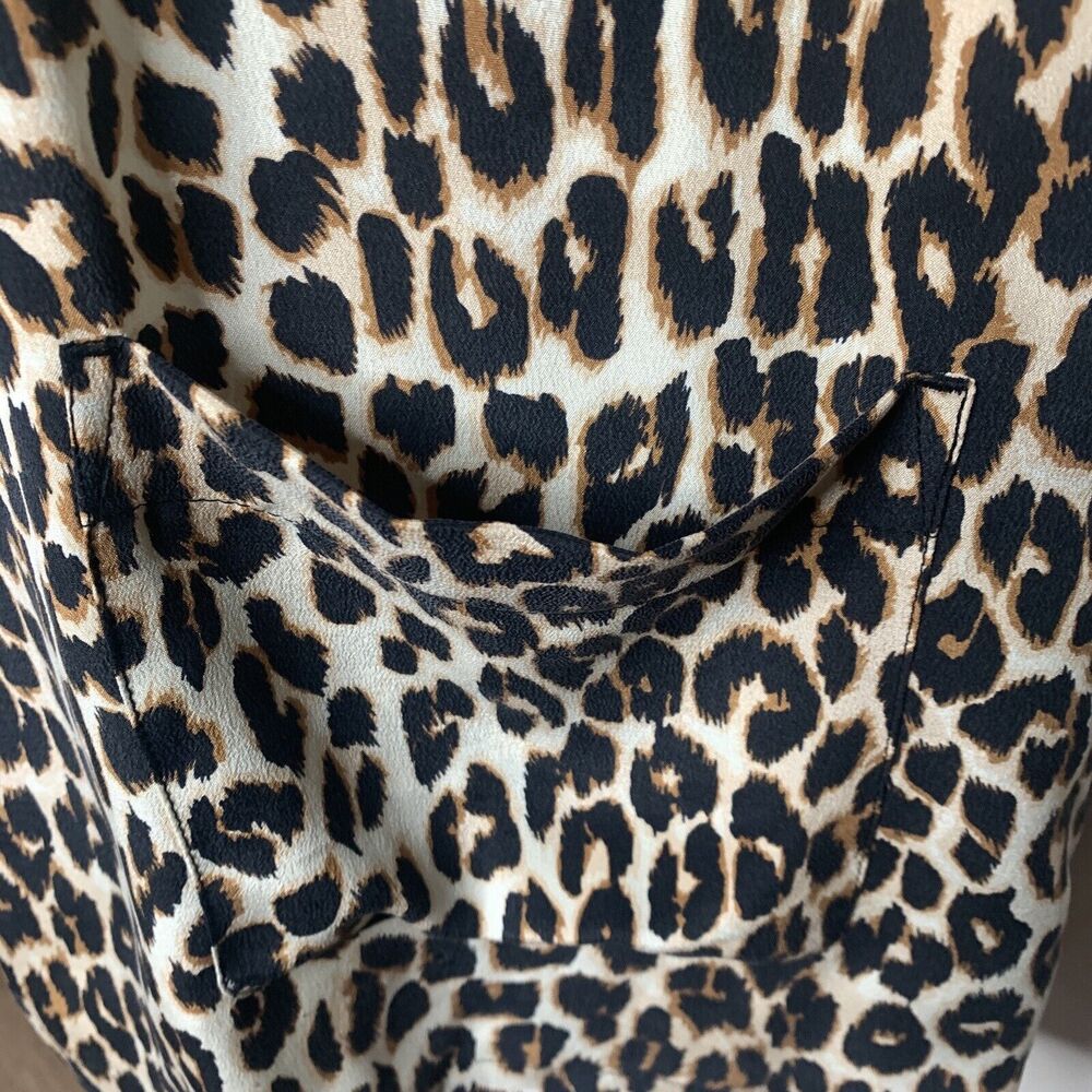 Equipment Silk Dress Size XS Cheetah Animal Print 3/4 Sleeves Pockets Aubrey Nwt - Picture 4 of 7